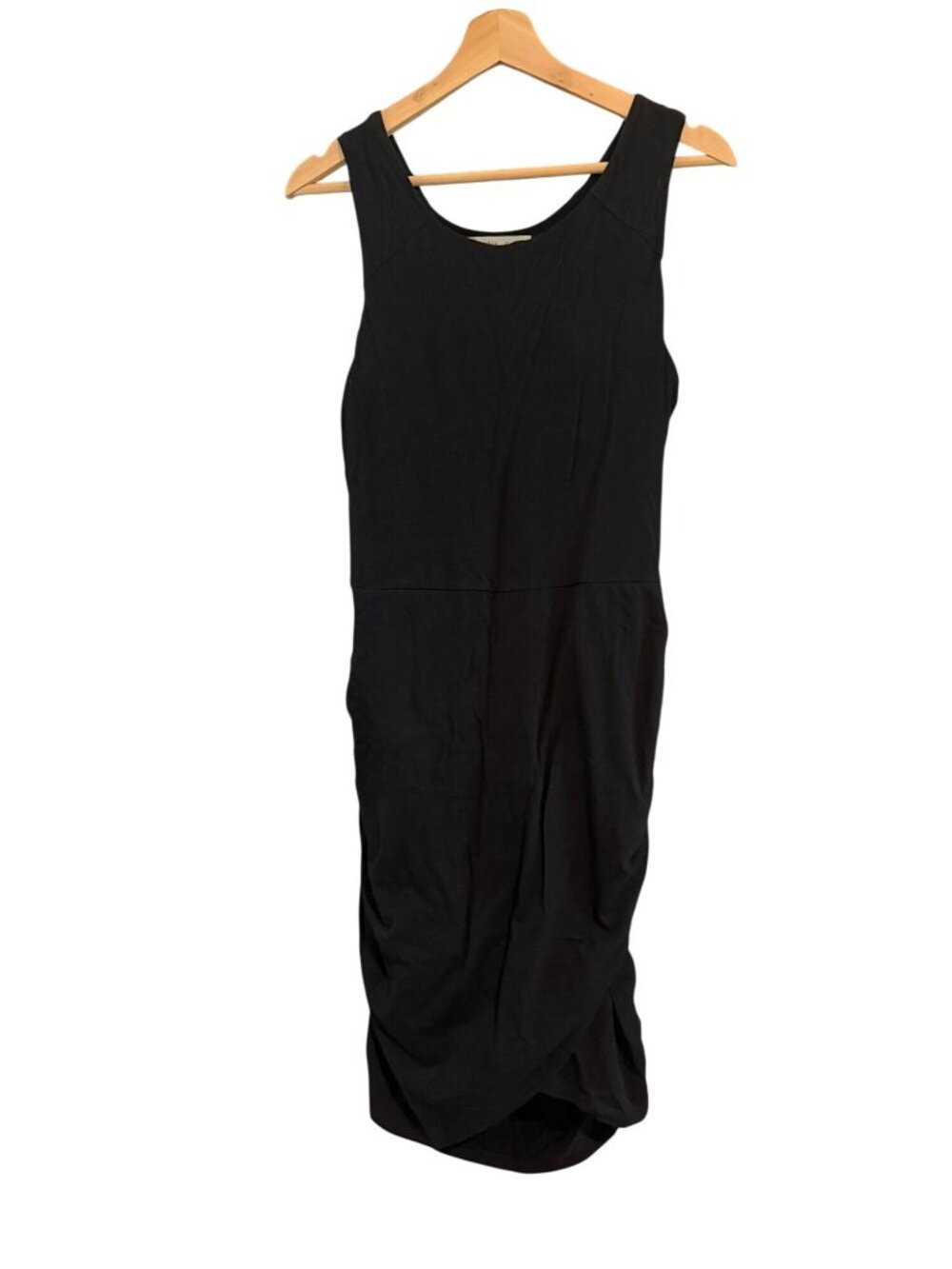 Athleta Black Cinched Elastic Ruched Sides Tank Top Dress Size Medium